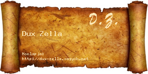 Dux Zella névjegykártya